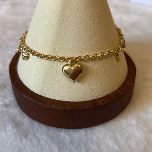 NEW 10” Heart Charm Anklet 18K Gold Filled